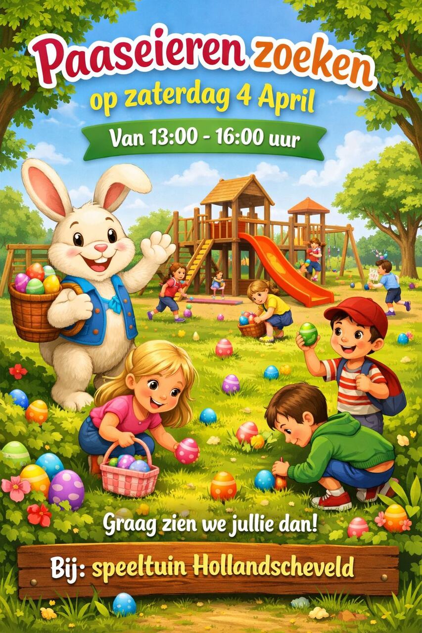 Grasveld van de speeltuin met bomen en speeltoestel